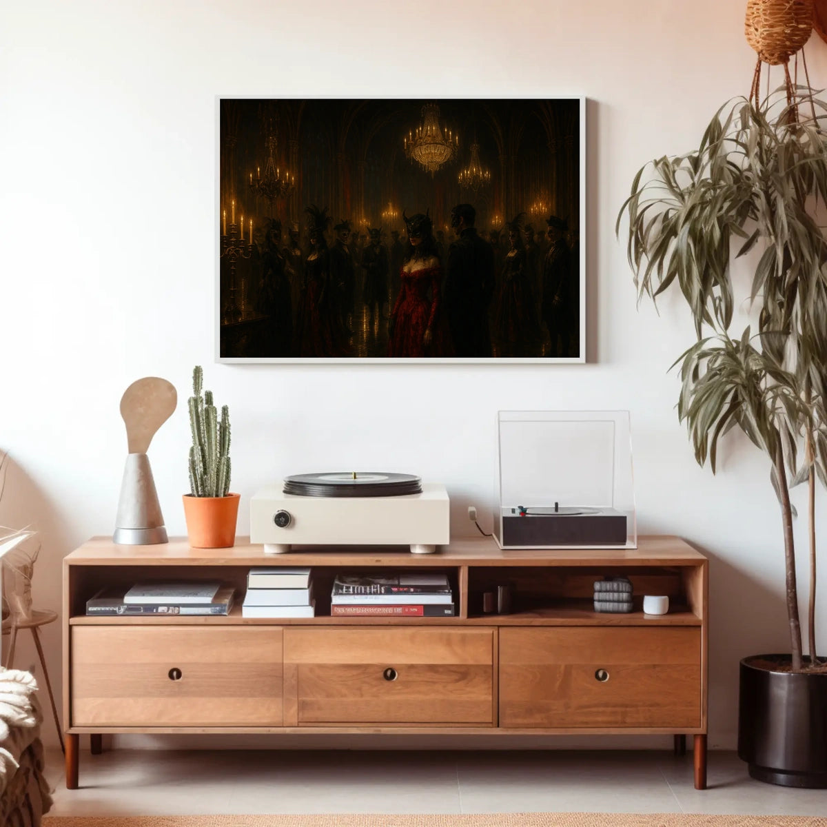 Enchanted Masquerade Moonlit Skyline Dreamlike Panorama Surreal Cityscape Poster