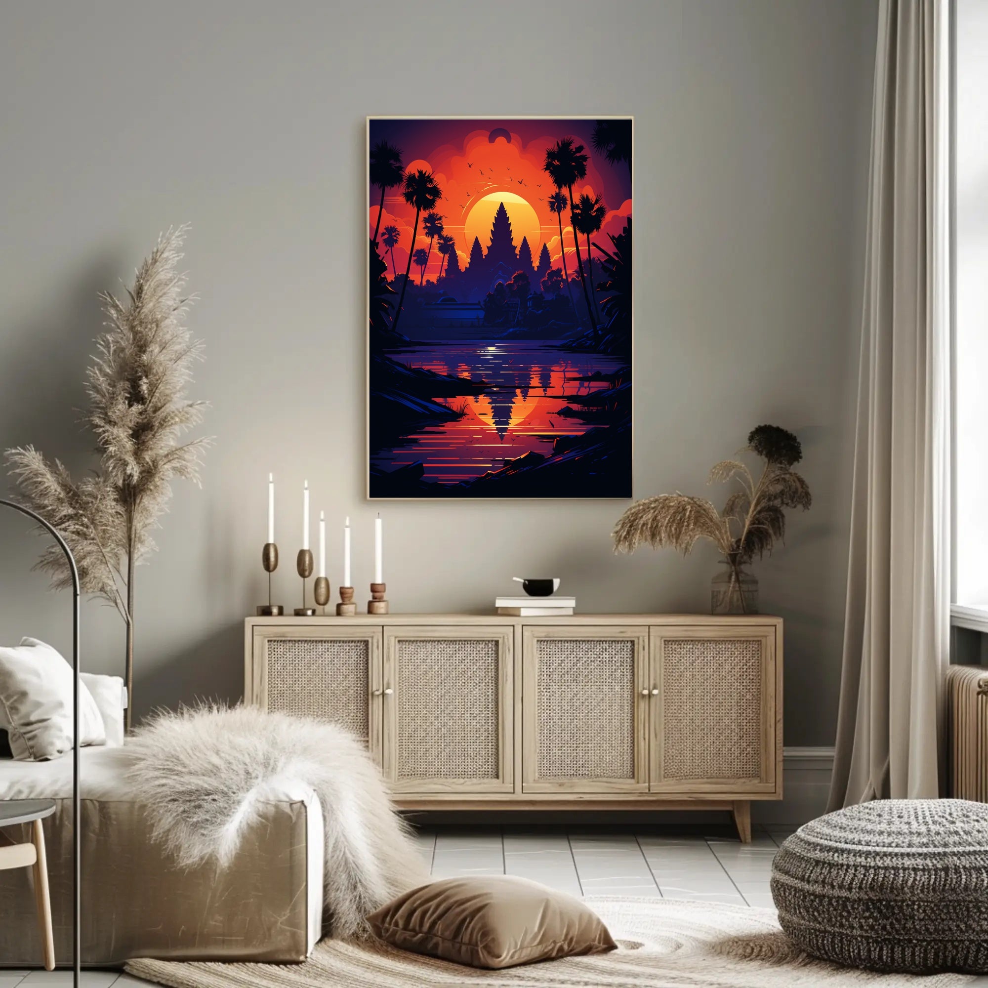 Sunset Over Tranquil Waters Poster