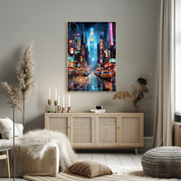 Neon Cityscape Poster
