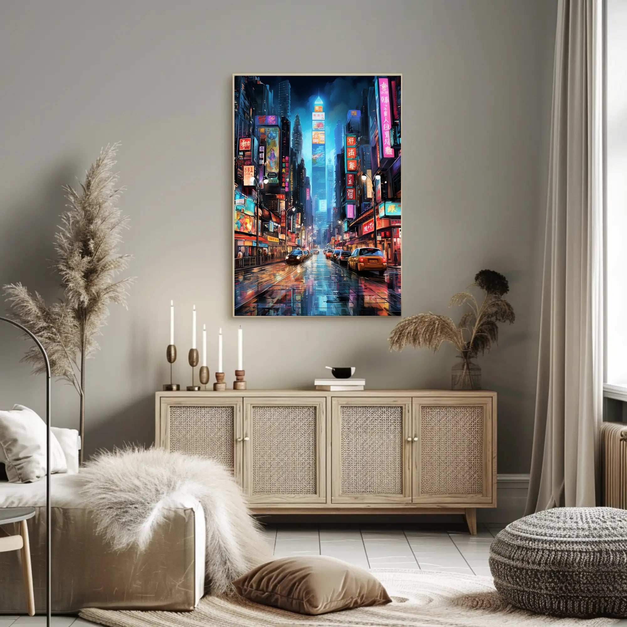 Neon Cityscape Poster