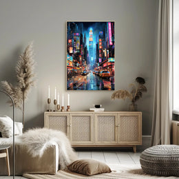 Neon Cityscape Poster