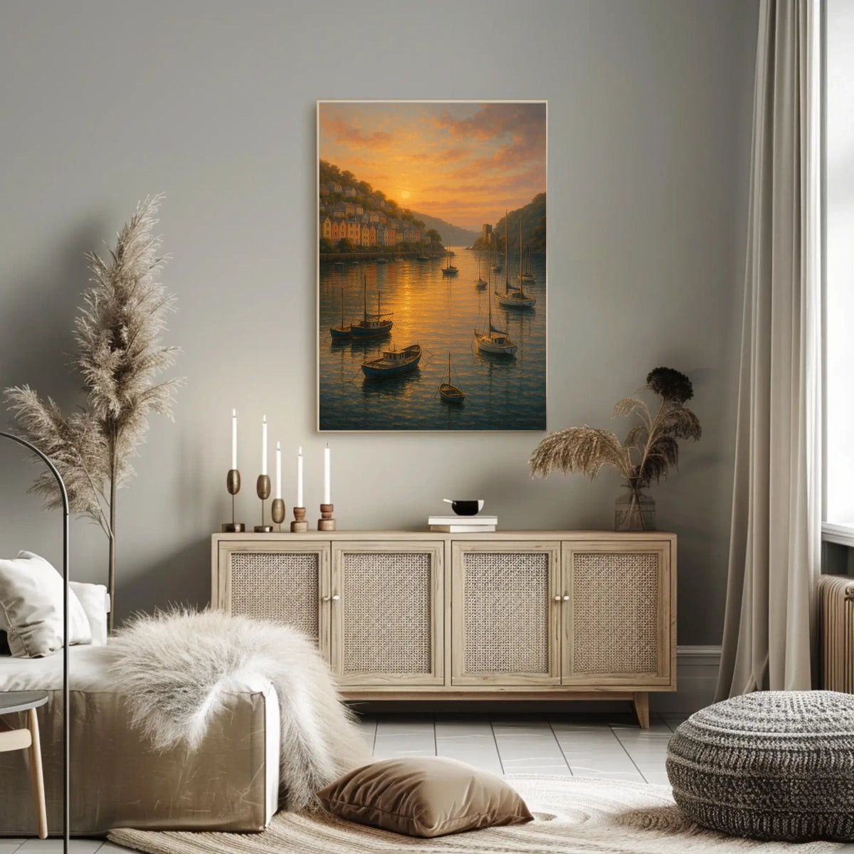 River Dart At Dusk Boats And Soft Warm Sunset Light Poster