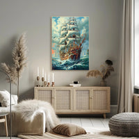 Majestic Sailing Ship At Sea Poster