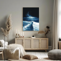 Serene Snowy Landscape Under Starry Sky Poster