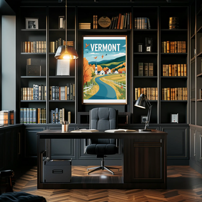 Vermont Vintage Poster - Mountain Road
