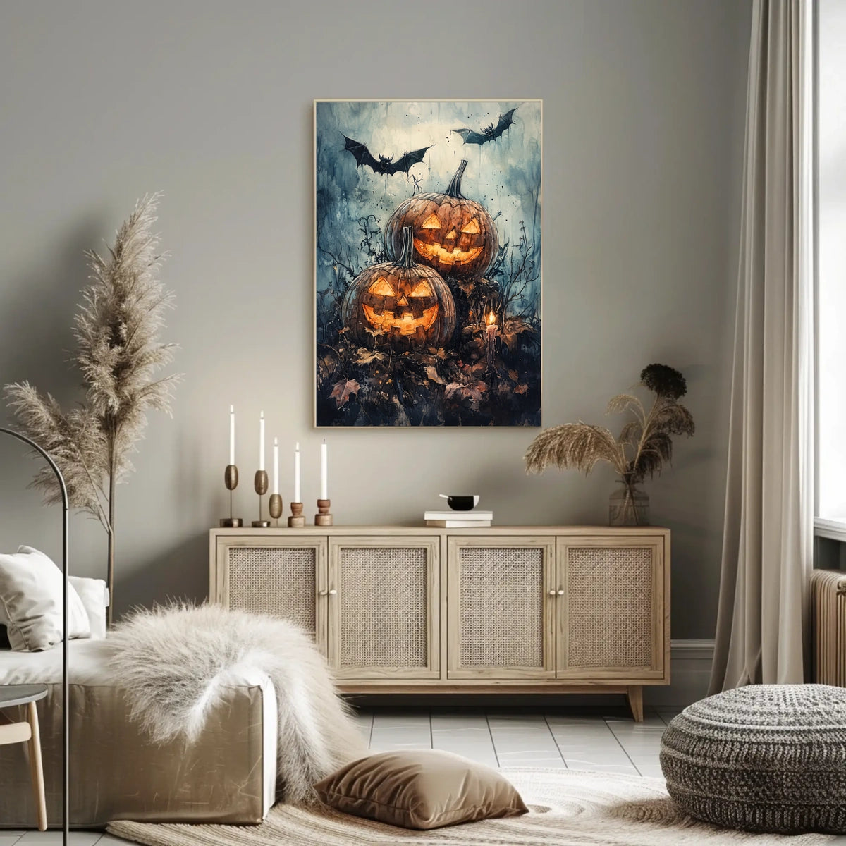Halloween Pumpkin Glow: Abstract, Artistic, or Pop Culture Poster