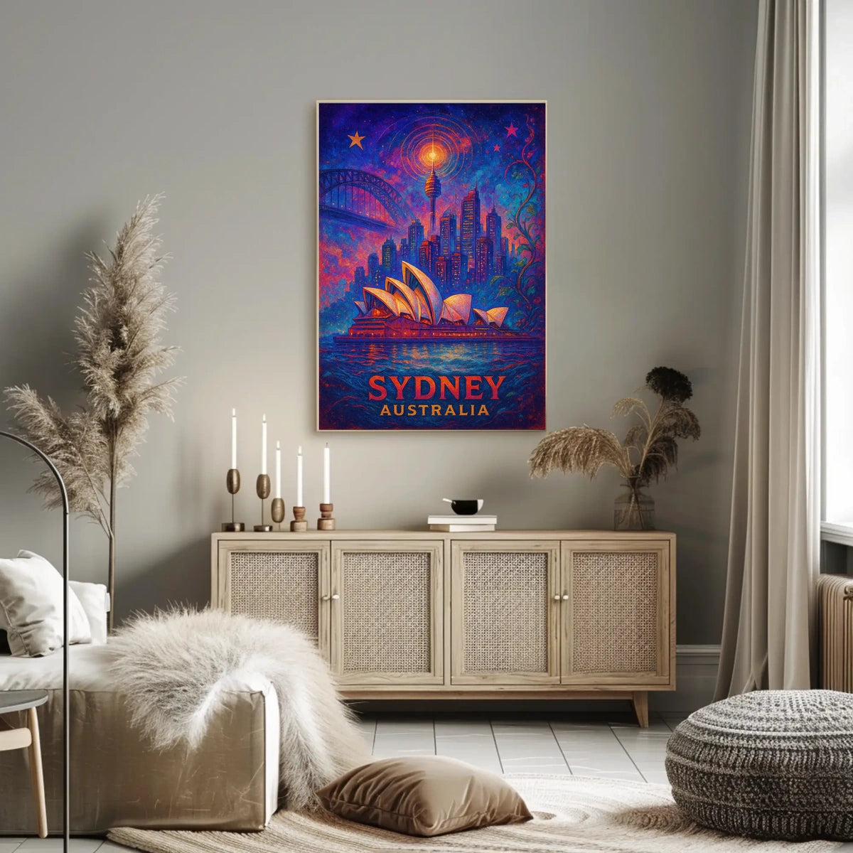 Sydney Opera House Vibrant Artistic Poster Print