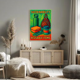 Sustainability Reusable Items Poster