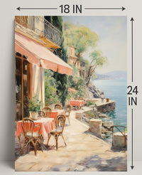 Seaside Café Serenity Poster