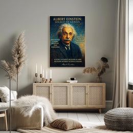Albert Einstein Inspirational Vintage Art Poster Print