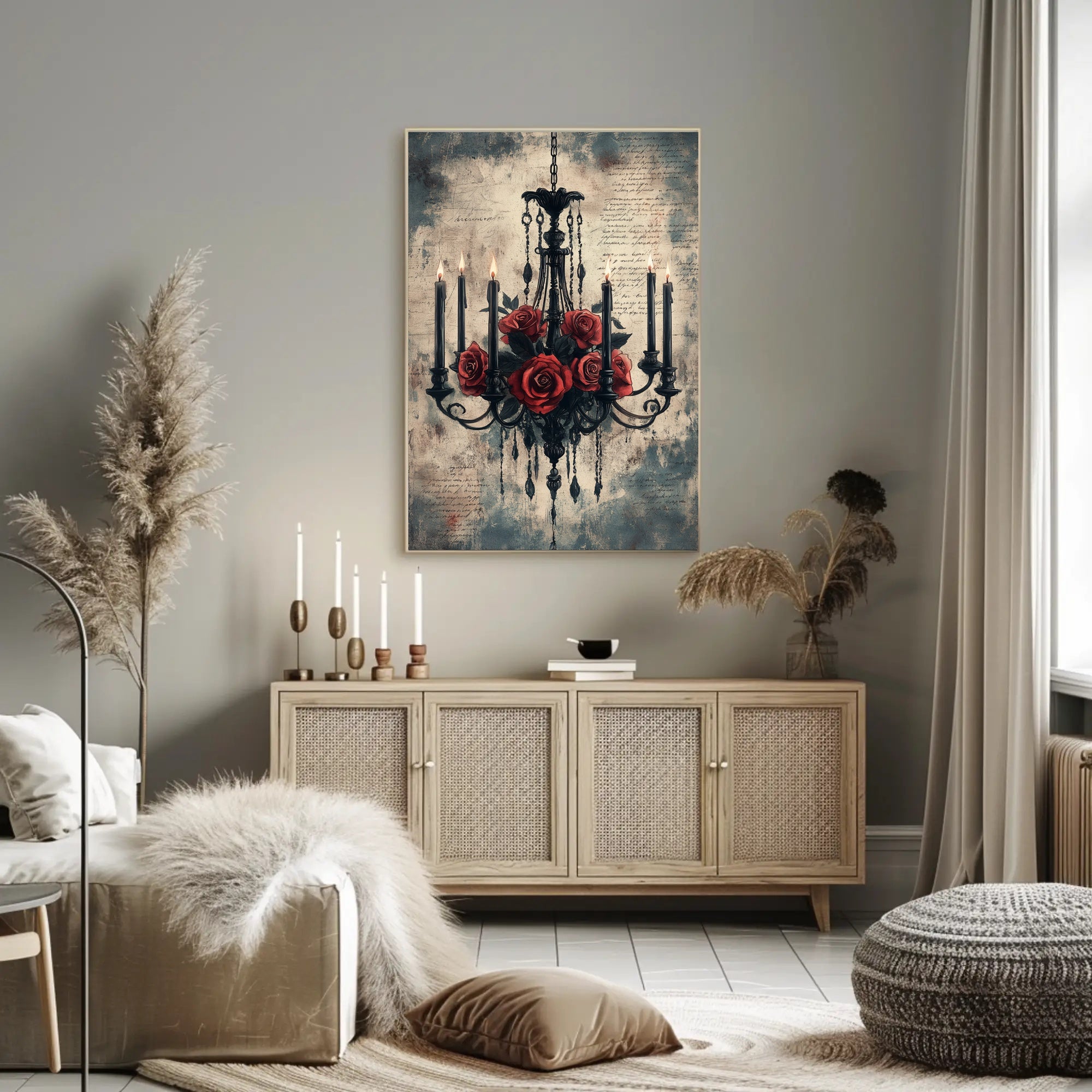 Roses And Candlelight Poster