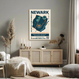 Newark Vibrant Urban Cityscape Modern Infographic Travel Poster PosterGoat