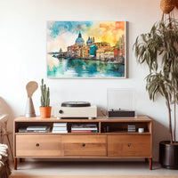 Venice Watercolor Poster: Romantic Canal and Architecture