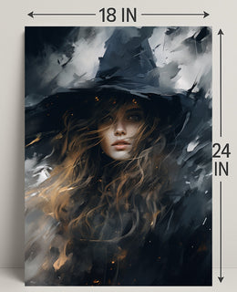 Enigmatic Witch Portrait Poster