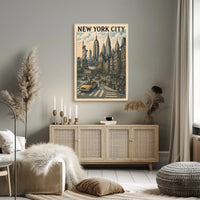 New York City Poster Timeless Urban Landscape Home Decor