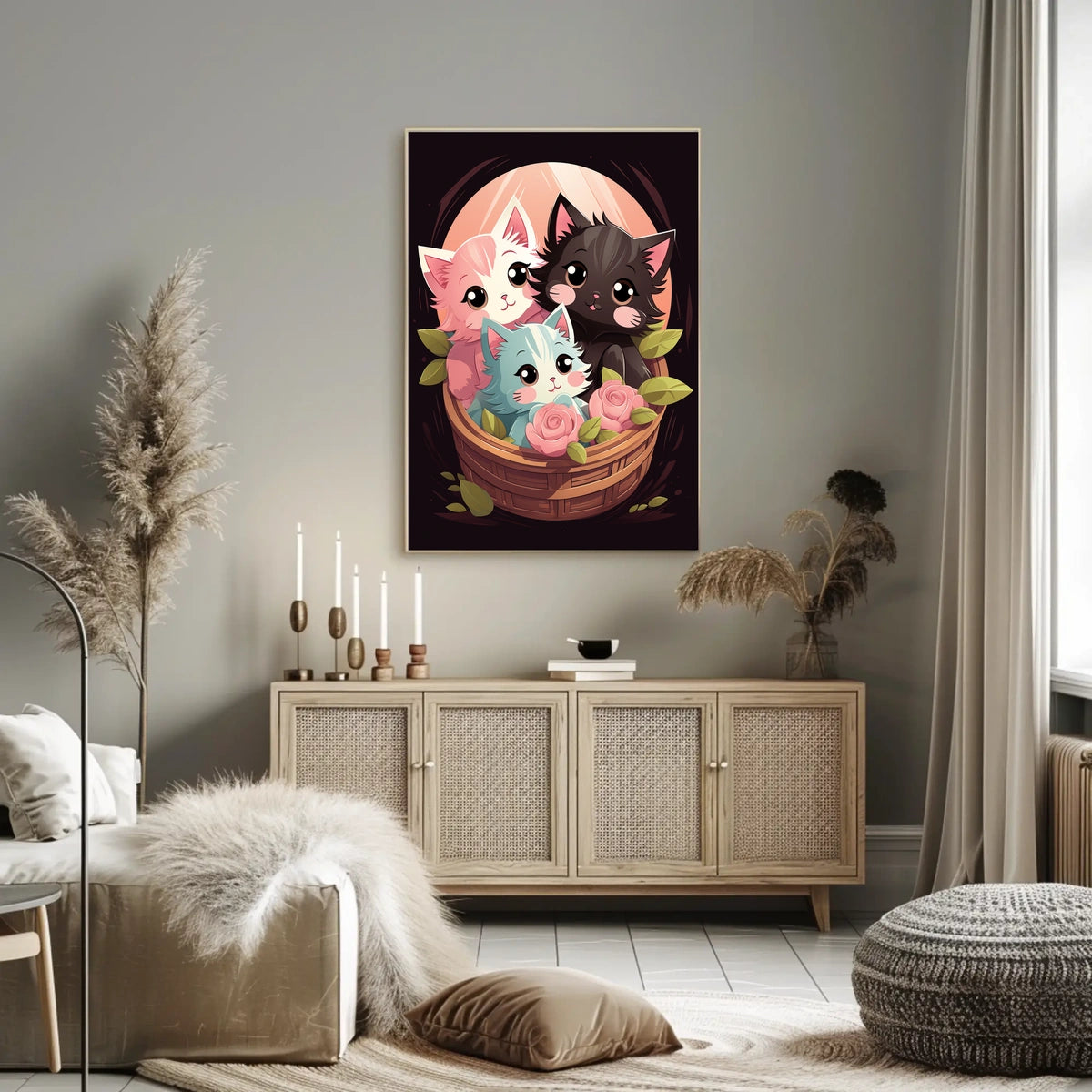 Basket Of Kittens Poster