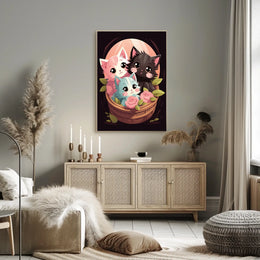 Basket Of Kittens Poster