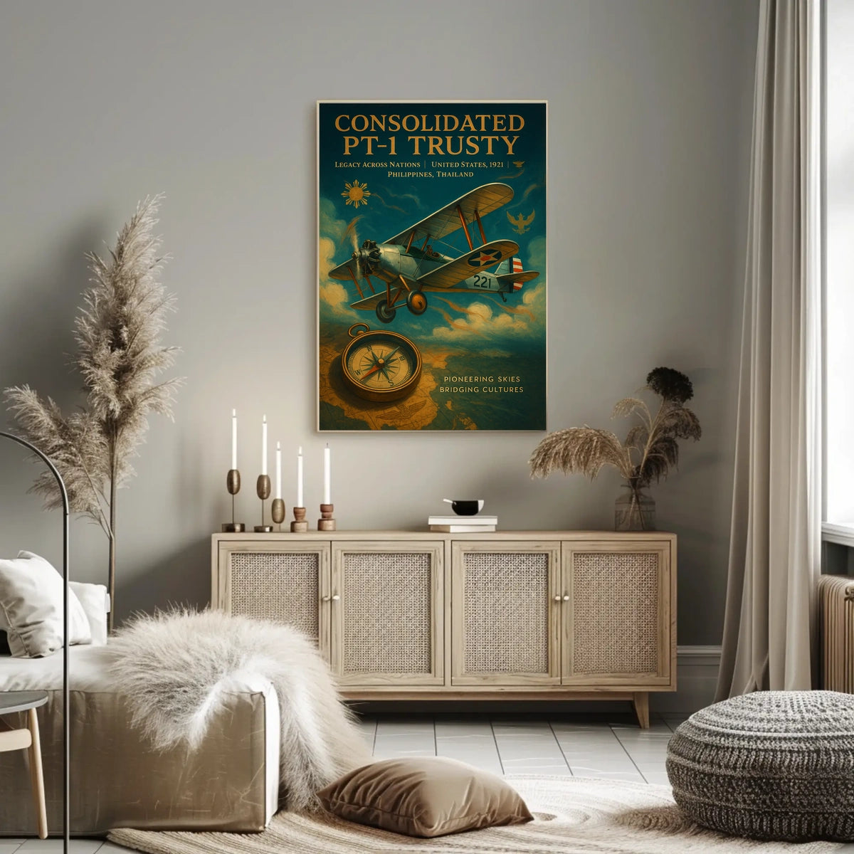 Vintage Aviation Poster: Consolidated PT-1 Trusty Adventure