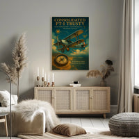 Vintage Aviation Poster: Consolidated PT-1 Trusty Adventure