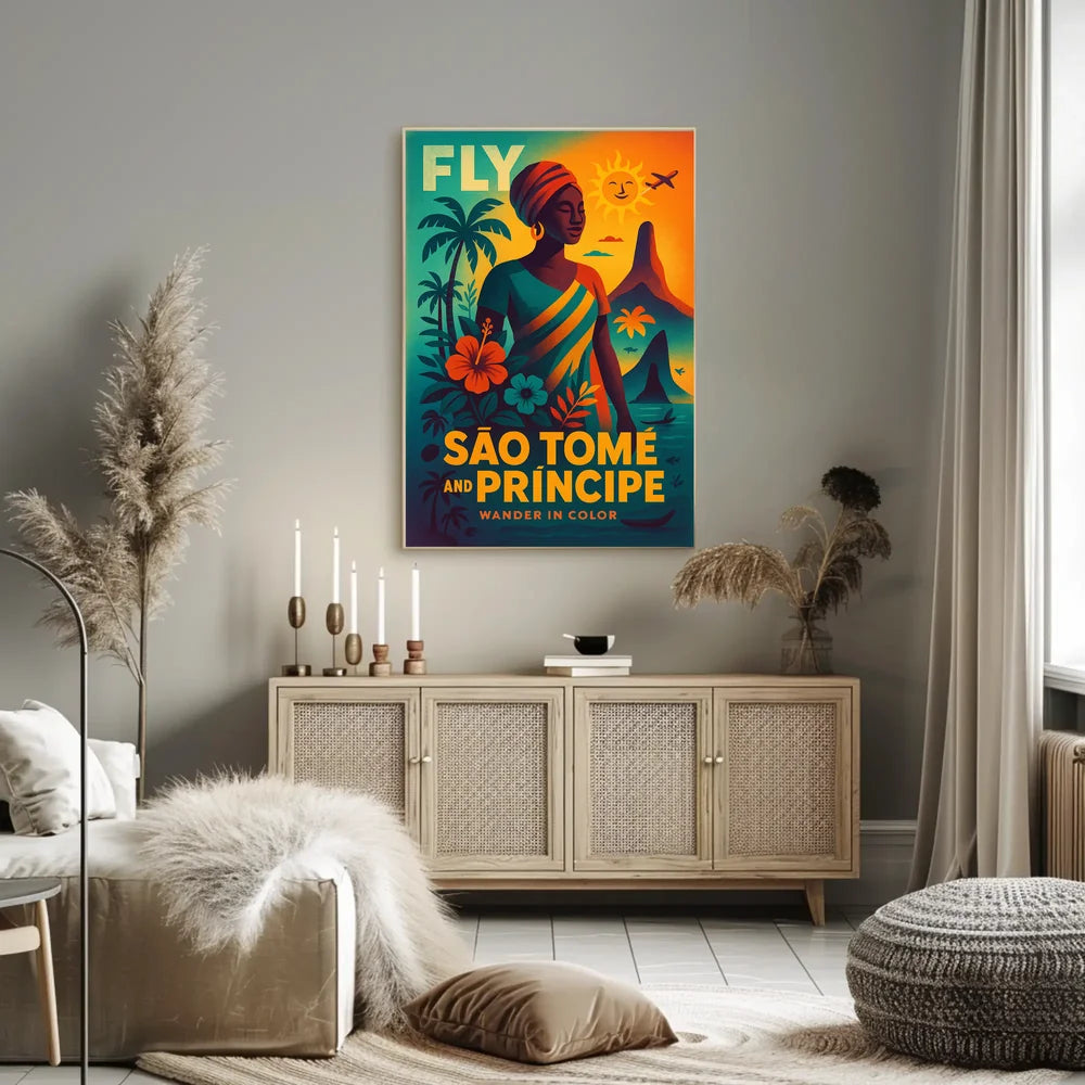 São Tomé and Príncipe Travel Poster Vibrant Island Escape PosterGoat