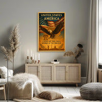 United States of America Land of the Free Poster