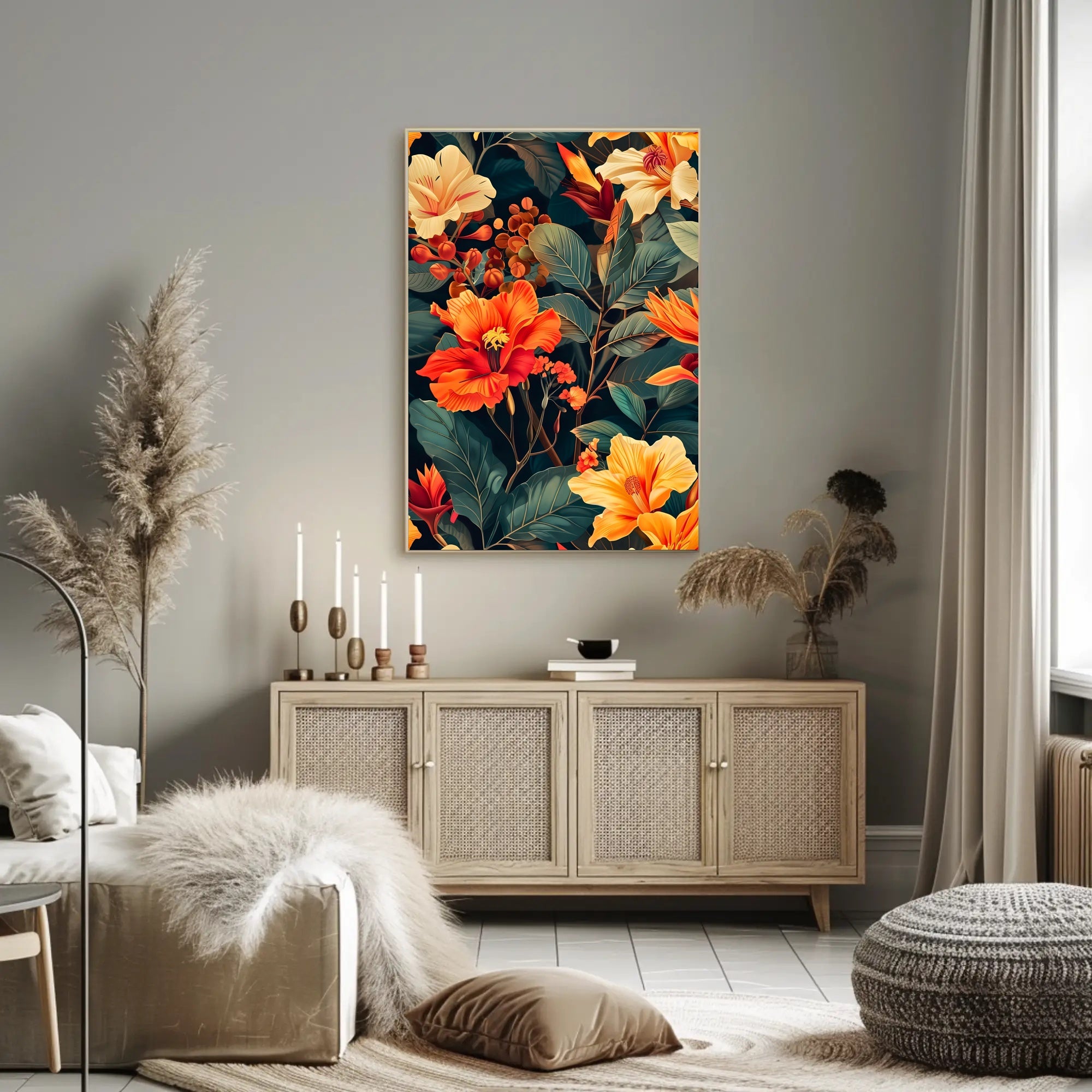 Vibrant Floral Symphony Wall Art Print