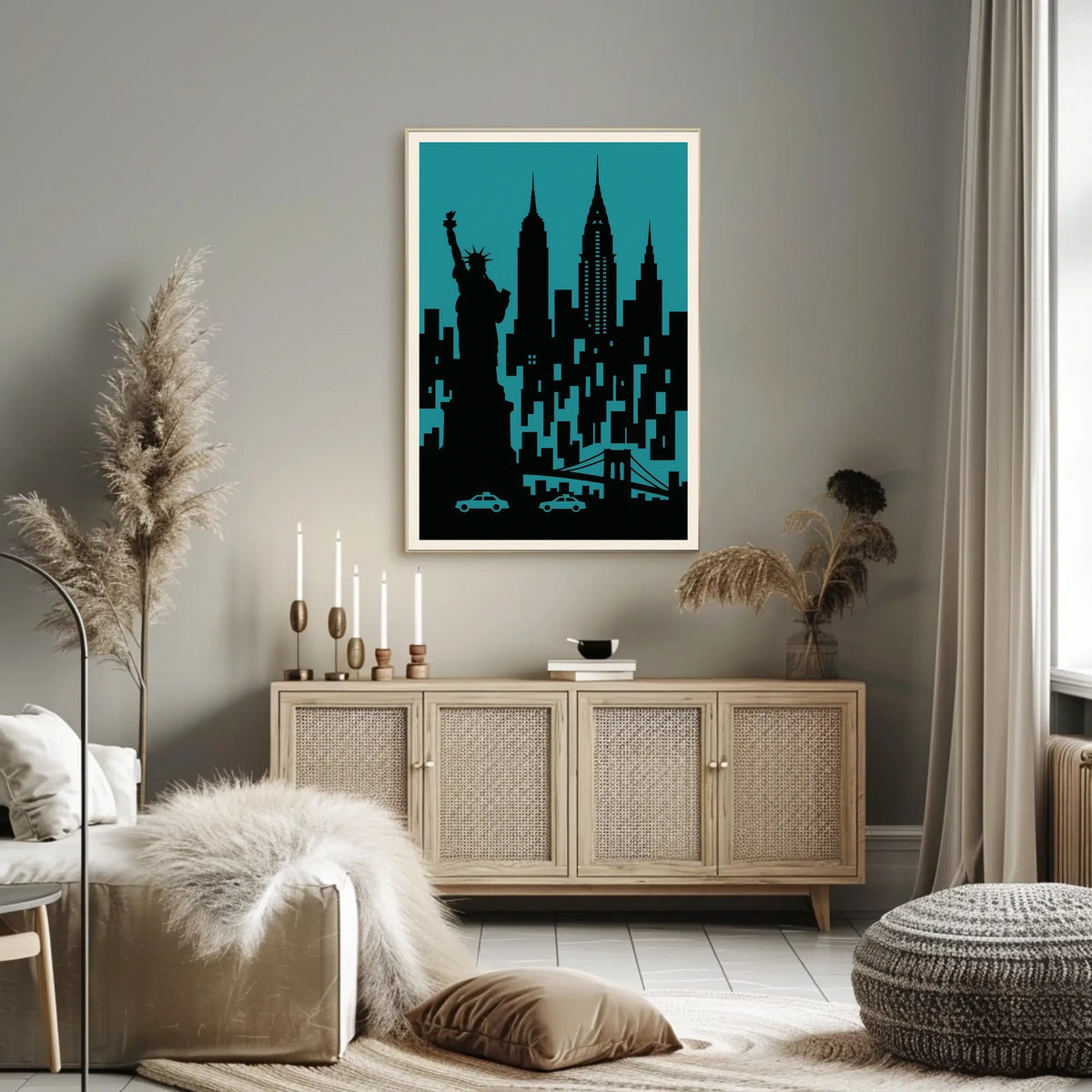 New York City Silhouette Poster Urban Wall Art Decor Gallery