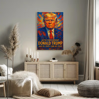 Trump Visionary Patriotism Red Blue Impressionism Poster