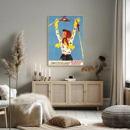Vintage Swiss Ski Adventure Travel Poster PosterGoat