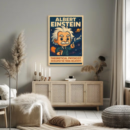 Einstein Portrait Vintage Science Inspiring Poster