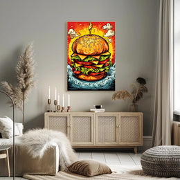 Towering Burger Delight Poster PosterGoat