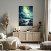 Majestic Mountain Aurora Art Print - National Park Poster