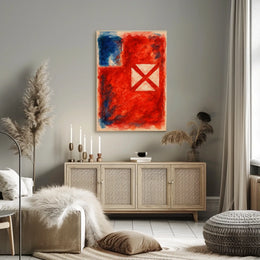 Abstract Red And Blue Composition Poster