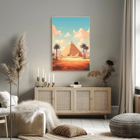 Ancient Egyptian Landscape with Pyramid Cultural Heritage Poster