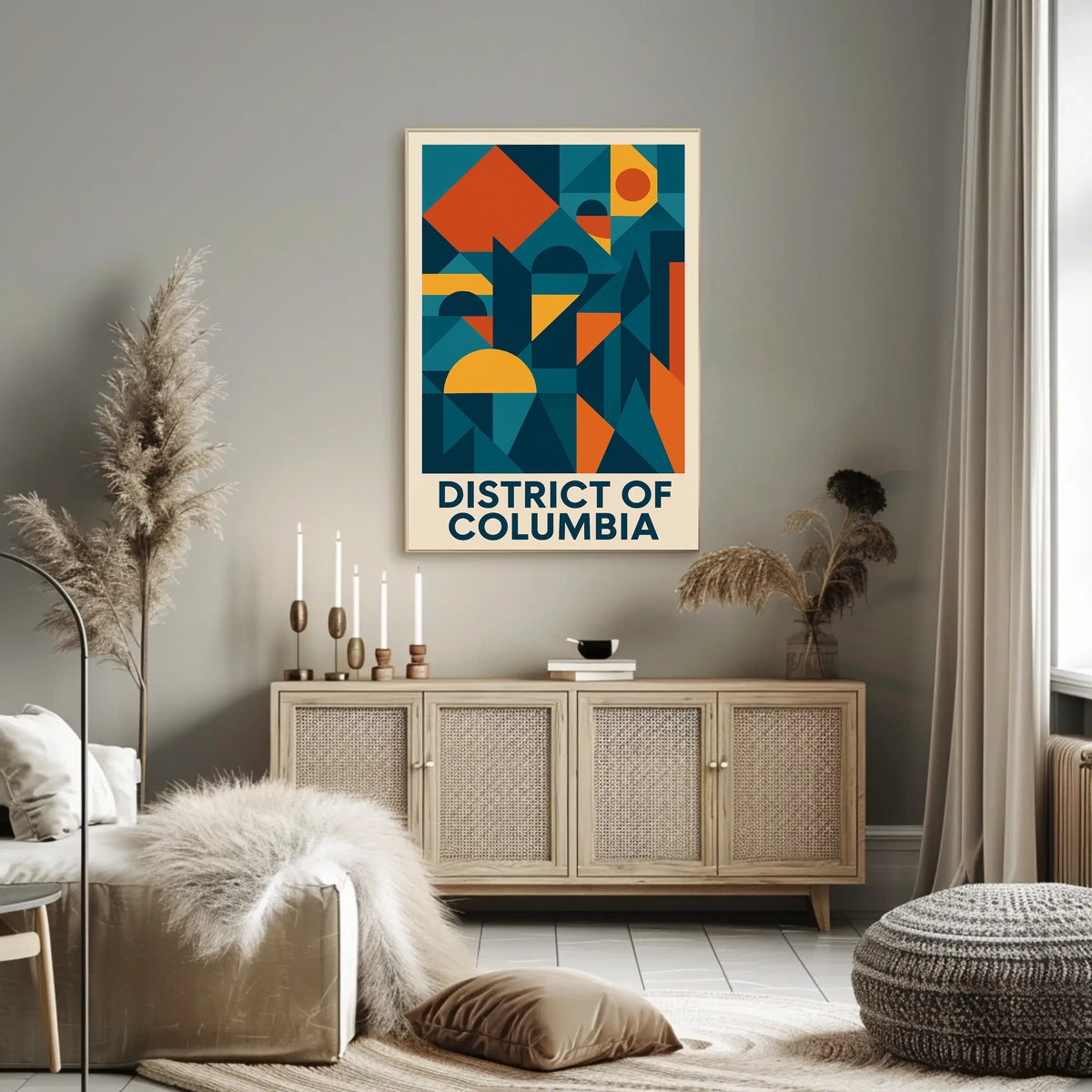 District Of Columbia Geometric Art Poster