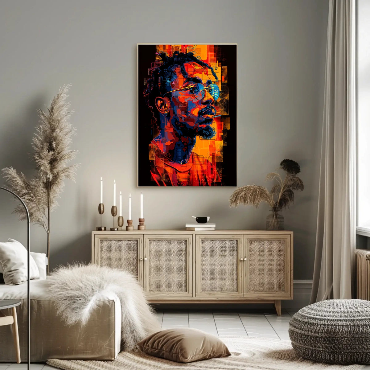 Vibrant Portrait In Abstract Abstract Poster