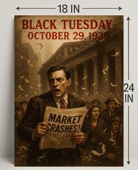 Black Tuesday Chaos Vintage Historical or Presidential Poster