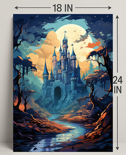 Enchanted Castle Under The Moon Poster