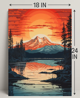 Serene Mountain Sunset Poster PosterGoat