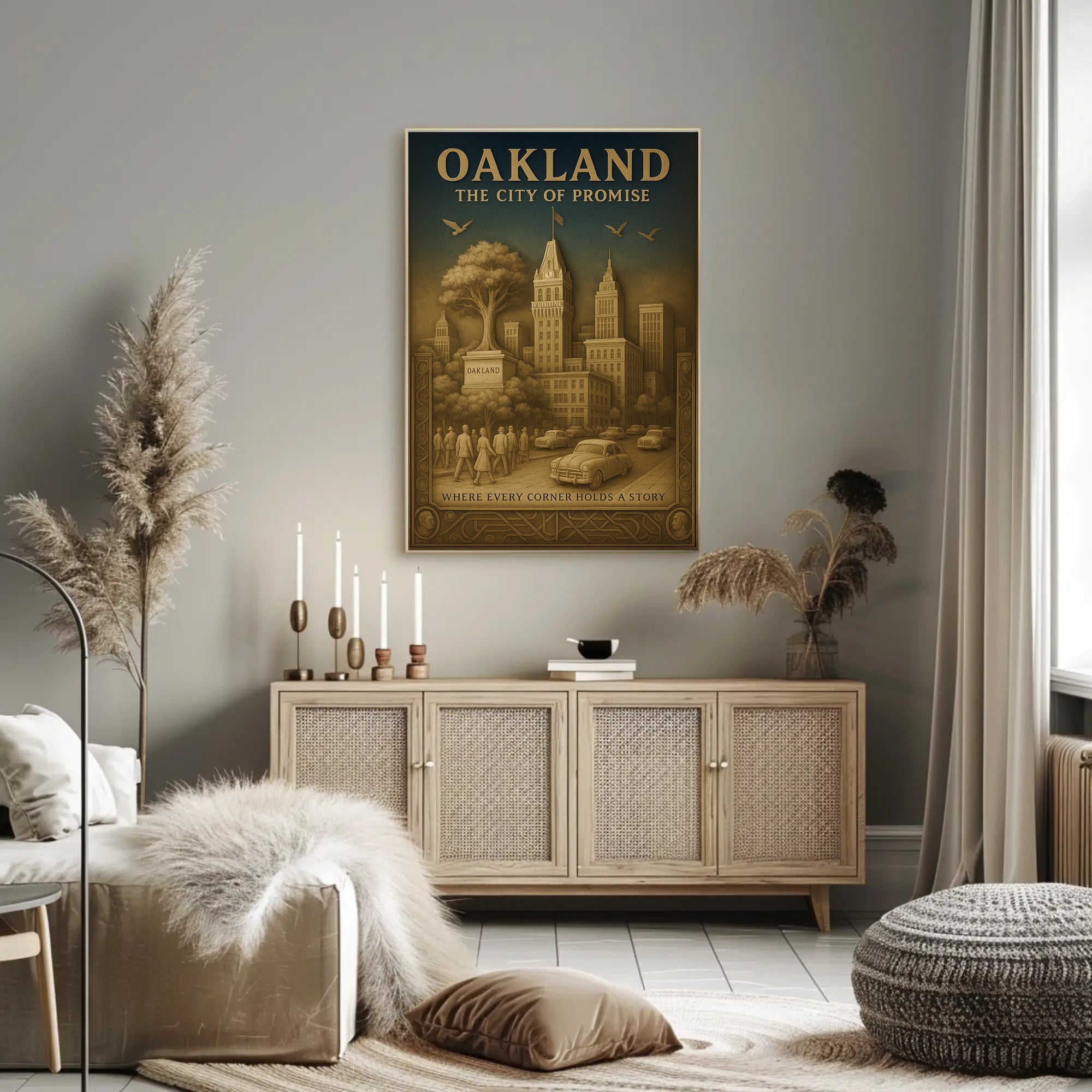 Oakland City of Promise Vintage Poster PosterGoat