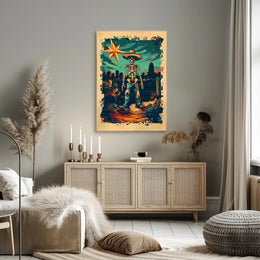 Desert Skeleton Cowboy Poster PosterGoat