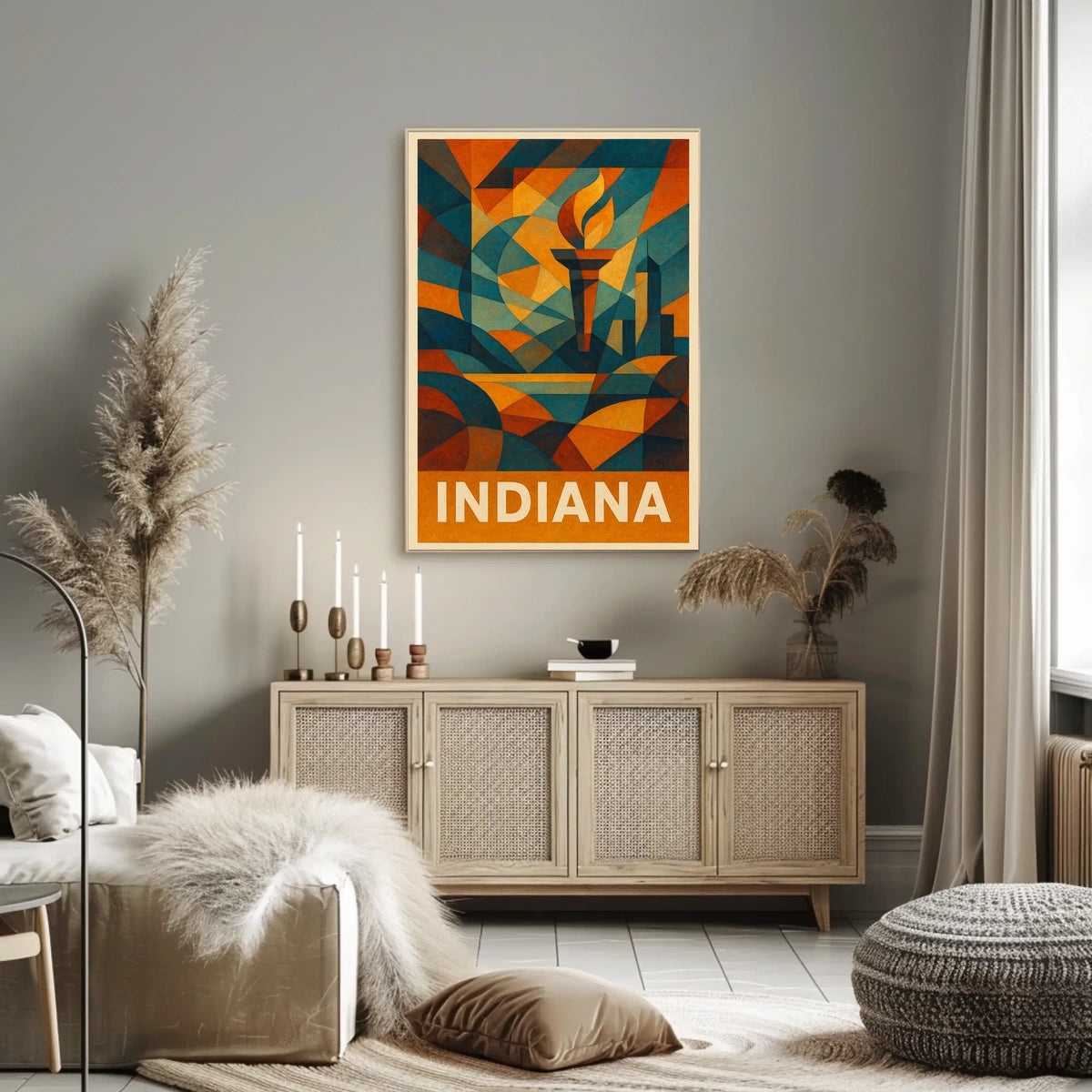 Indiana Abstract Tribute Abstract Poster