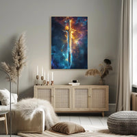 Cosmic Blade Art Print Poster for Home Decor and Wanderlust Enthusiasts PosterGoat