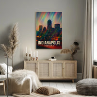 Indianapolis Skyline Cityscape Travel Inspiration Photography Realism Urban Dream Poster