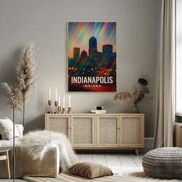 Indianapolis Skyline Cityscape Travel Inspiration Photography Realism Urban Dream Poster
