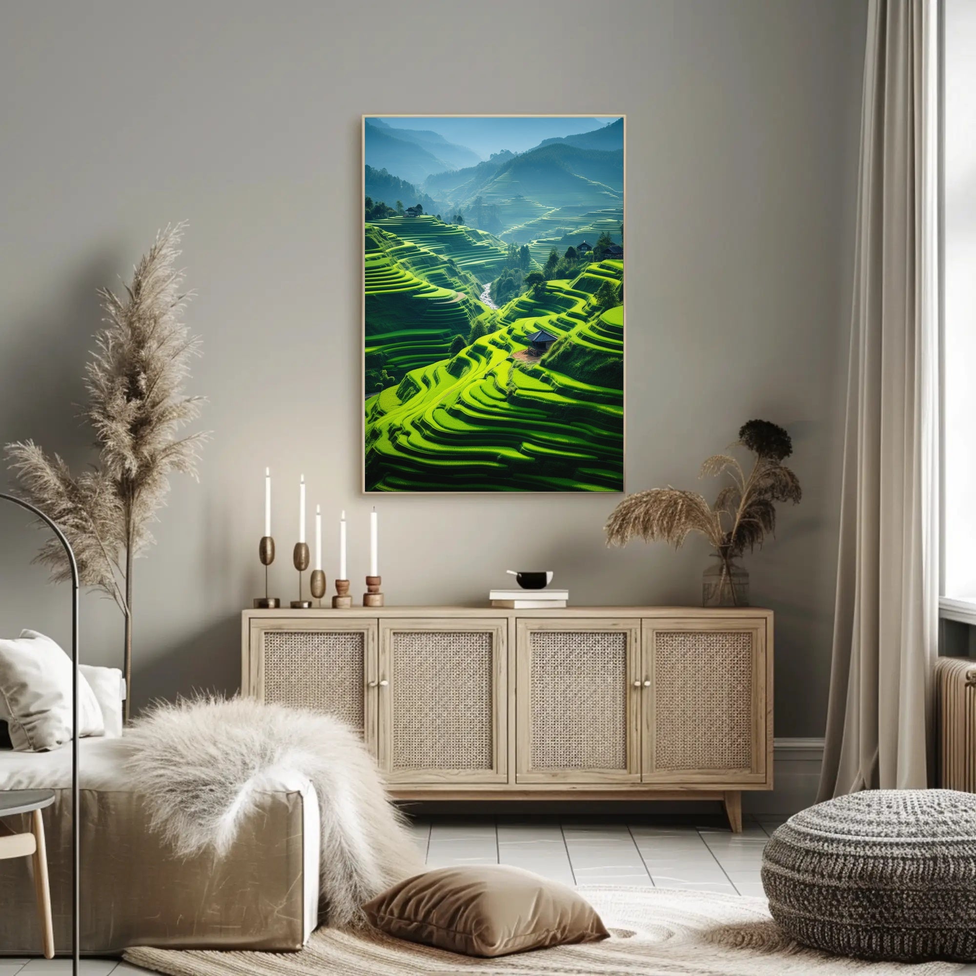 Beautiful Terraced Rice Fields Art Print Cultural Poster