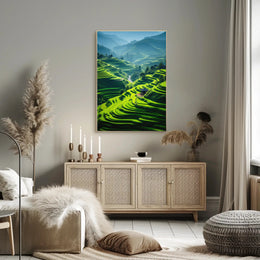 Beautiful Terraced Rice Fields Art Print Cultural Poster