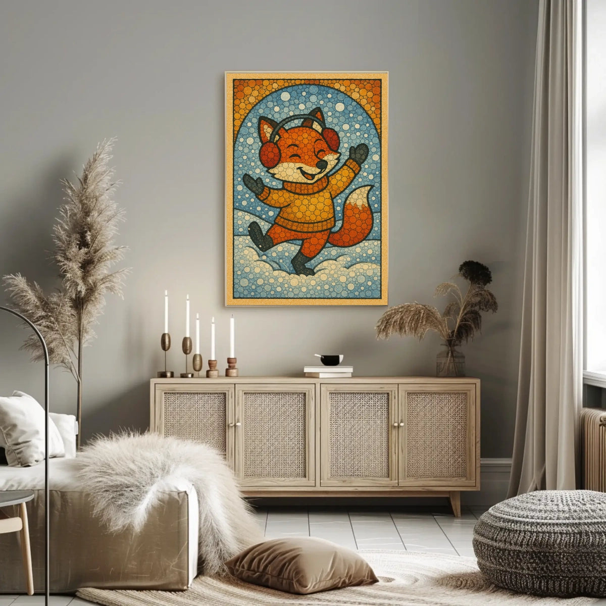 Winter Fox Joy Poster