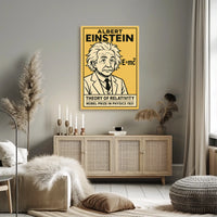 Albert Einstein Theory Relativity Cosmic Vision Timeless Educational Print Vintage Poster