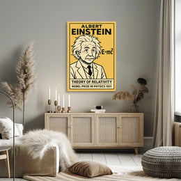 Albert Einstein Theory Relativity Cosmic Vision Timeless Educational Print Vintage Poster